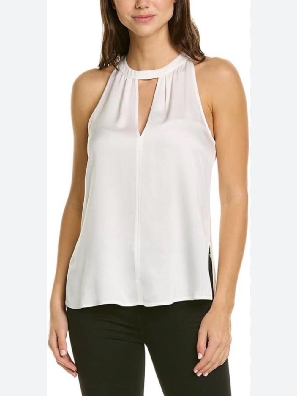 A.L.C. Moran Silk Sleeveless Keyhole Halter Top Ivory size 10